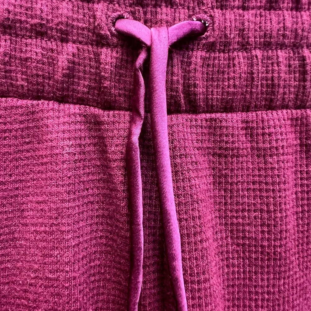 VICTORIAS SECRET Waffle Knit Wine Pajama Set Women’s Medium NWT NEW Flat
